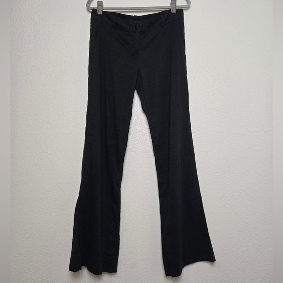 THEORY 62% Linen Blend Black  Pants Mid Rise Wide Leg Trousers Size 10 - Picture 9 of 16